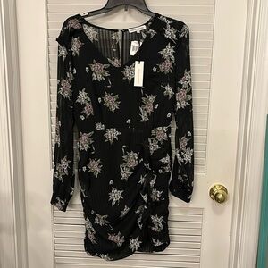 NWT Heartloom floral printed black long sleeve dress size small